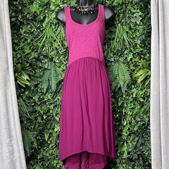 ANTHROPOLOGIE LEFT OF CENTER Dress Women Small Pink Fit Flare High Low Hem 2027 - Picture 9 of 10